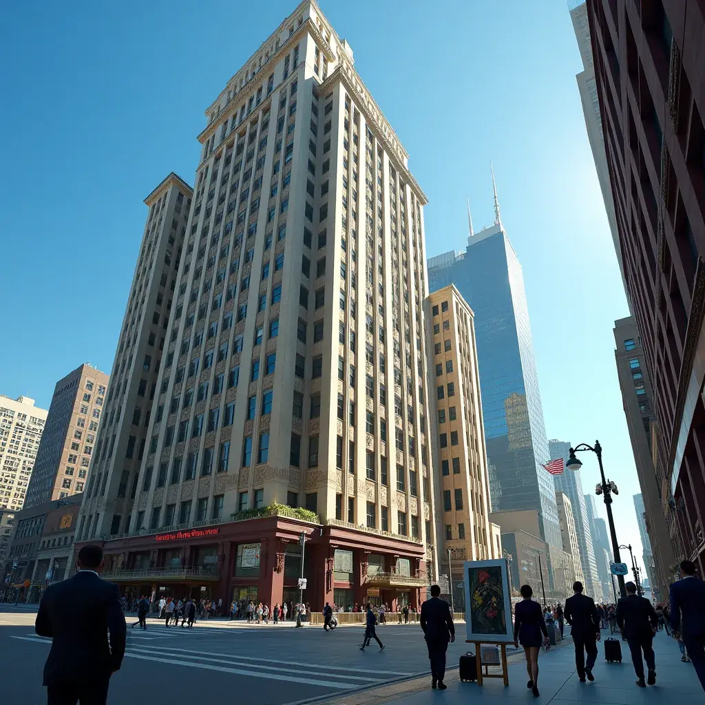 Чикагский мост через реку Чикаго с пешеходами