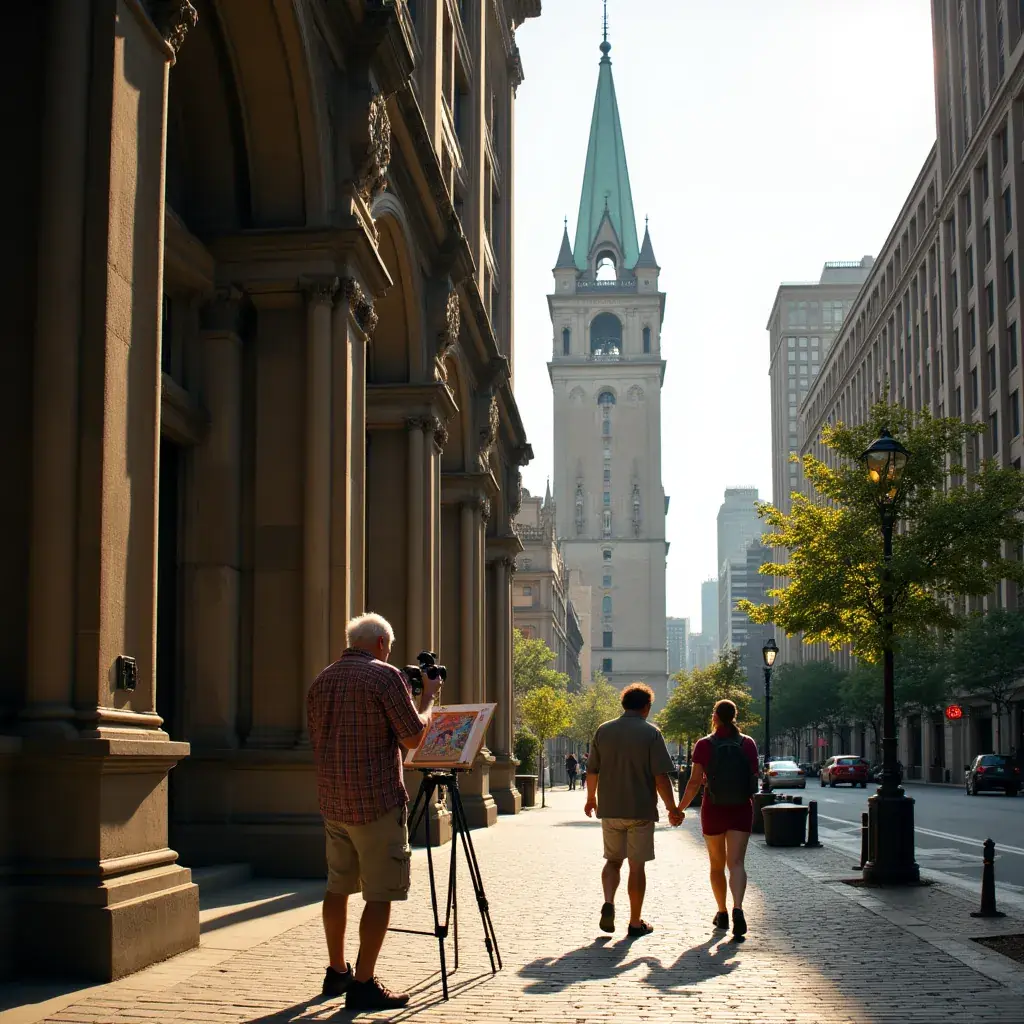 Панорамный вид на город с высоты птичьего полета